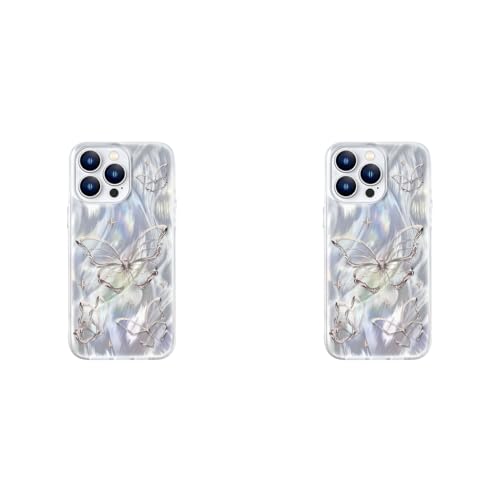 ZORBES® Case for iPhone 16 Pro Max Glittering Silver Butterfly Graphic Soft Slim Shockproof TPU Protection Back Cover for Women Girls 2PCS ZORBES® Case for iPhone 16 Pro Max Glittering Silver Butterfly Graphic Soft Slim Shockproof TPU Protection Back Cover for Women Girls 2PCS